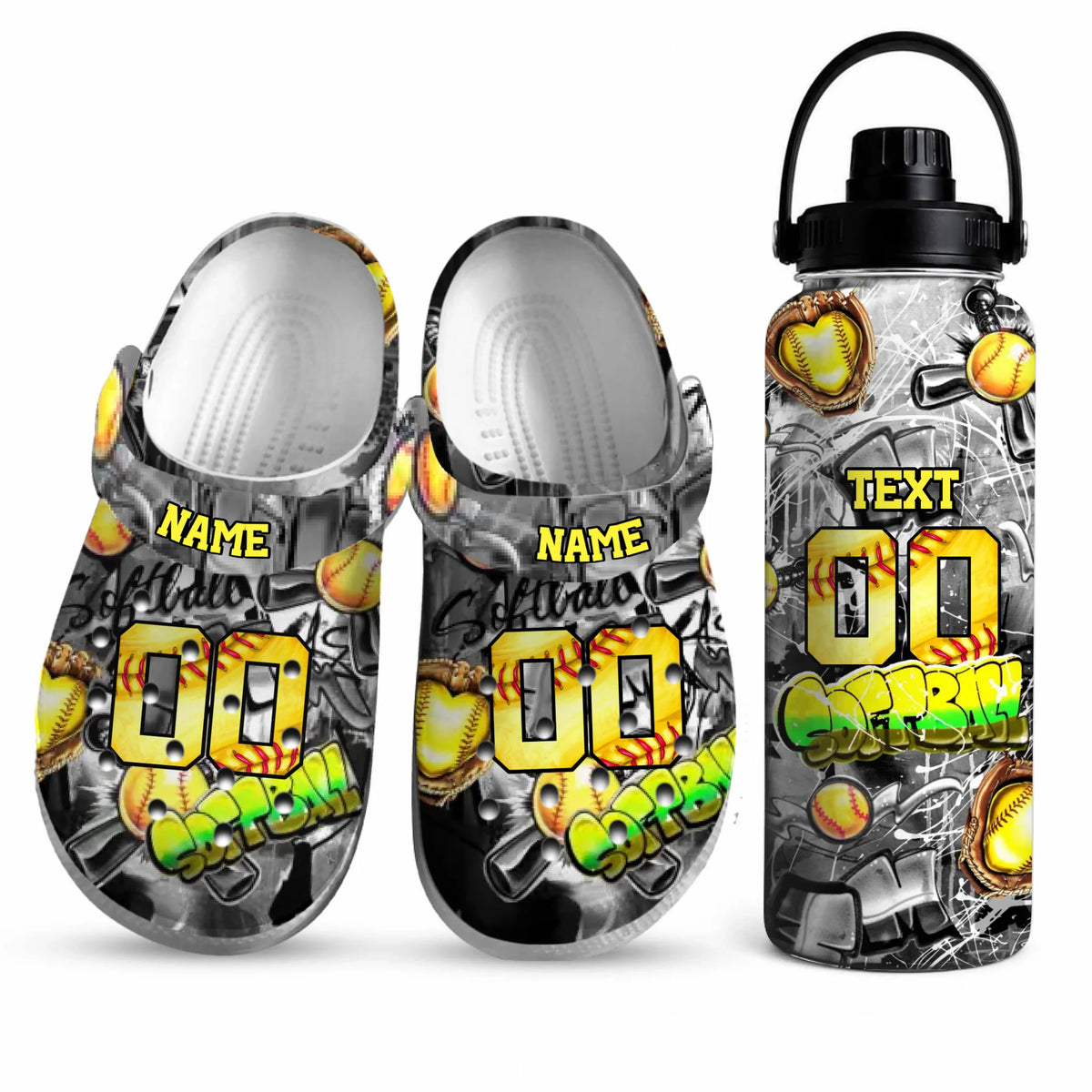 White background