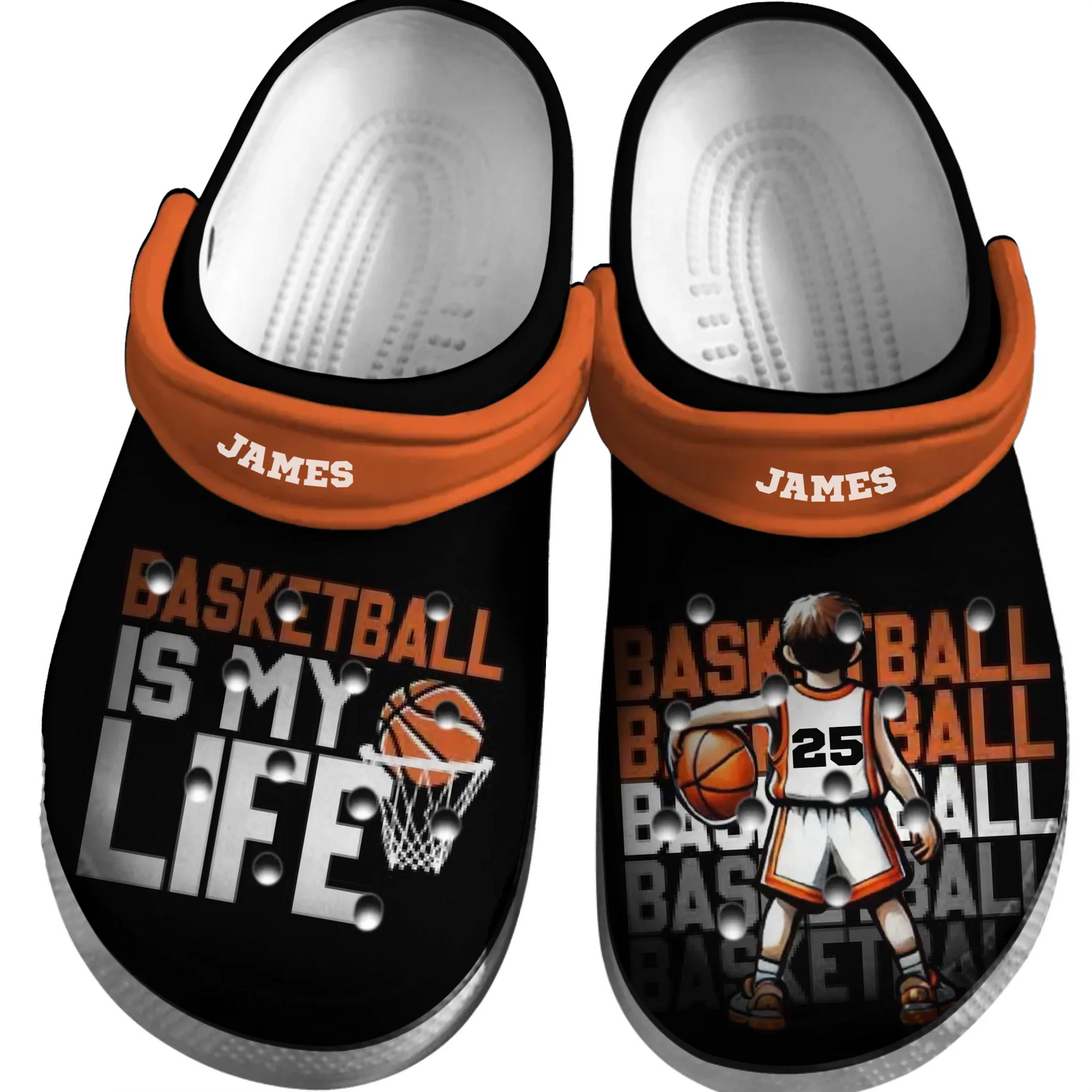 Basketball Clogs Basketball Is My Life Personalized Sport Gift