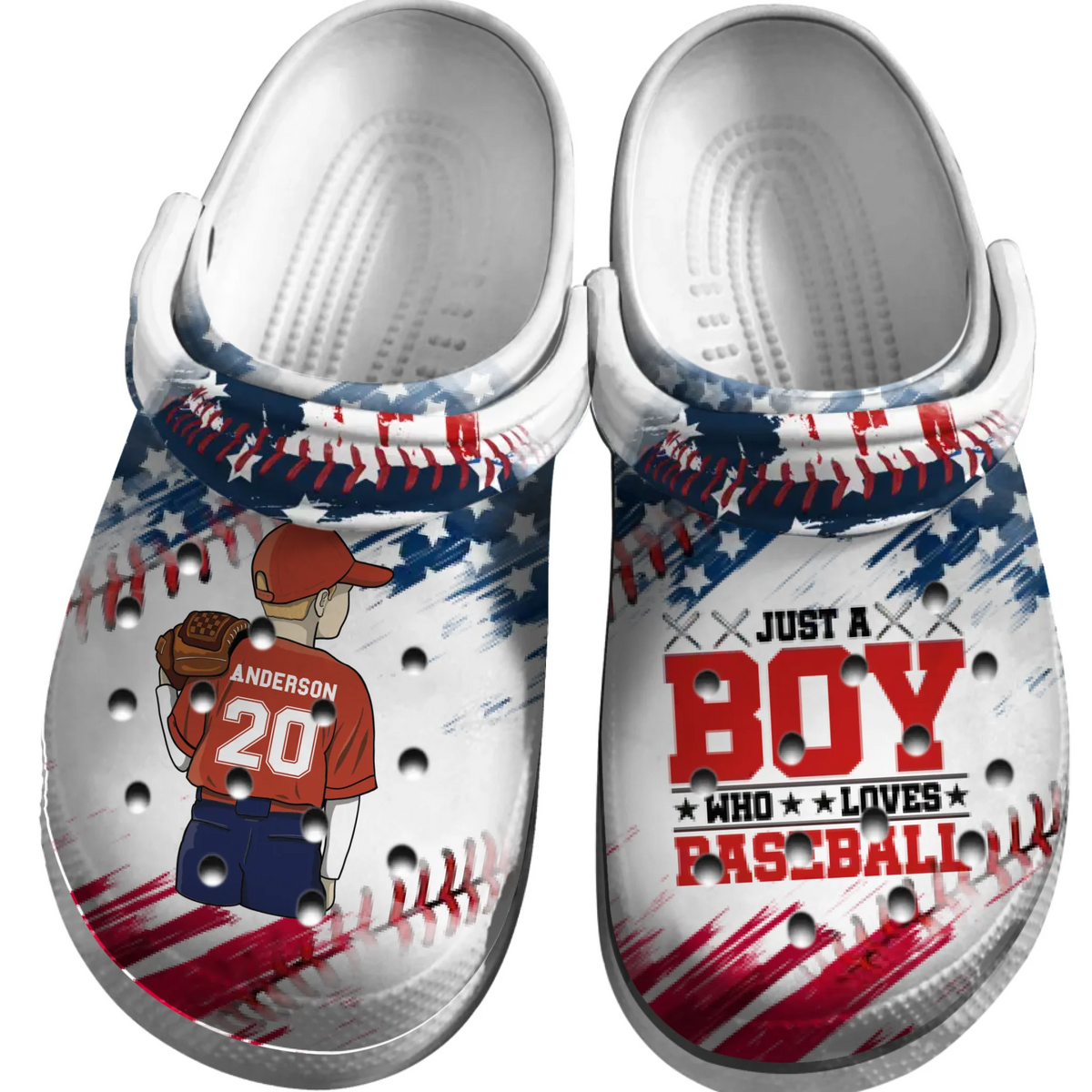 Baseball Clogs Pitcher Standing Just A Boy Personalized Sport Gift